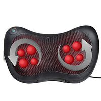 Reduce Muscle Tension with Shiatsu Massager Heating Massaging Pillow w/ 8 Massage Nods Full Body Massage Cushion for Home, Office, Car, Travel, Neck & Back Stress Relief+European Massage Cream+E-Book