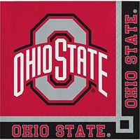 Club Pack of 240 Red and Black Ohio State University Disposable Beverage Napkins 5"