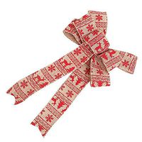 Burlap Bows Xmas Tree Ornament Tree Hangs Holiday Bow for Xmas,Weddings, Interior Decoration, Outdoor Decoration - E