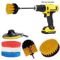 GIB cleaningtool Drill Brush Attachment Car Upholstery Cleaning Brush with Extension Tube for Scrubbing, Cleaning Furniture, Carpet, Chairs, Shower Door Glass, and Leather