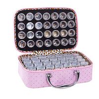 LEEaccessory Perfume Storage Bag 56-Grid Embroidery Bottle Storage Bag Bottle Portable Storage Box 22 cm x 15.5 cm x 9 cm EVA Perfume Pack Stylish