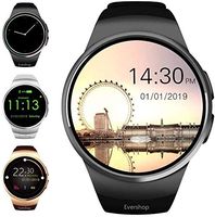 Evershop Smart Watches Bluetooth Touch Screen Watch Multi-Function Sport Fitness Trackers with Sleep Heart Rate Monitor Pedometer SIM Card and TF Card Slot for Android iOS Phone (Black)