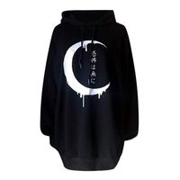 Women's Splicing Shirts AmyDong Ladies Loose Gothic Punk Long Sleeve Stitching Hoodie Sweatshirt Fashion Blouse Black