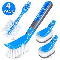 3-in-1 Cleaning Brush Kit Sponge Brush Dish Brush Bottle Brush with 16cm Detachable Soft Rubber Handle Multi-function Cleaning Brush Set for Kitchen (2 sponge brushes,1 Cleaning brush,1 Bottle brush)