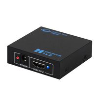 Lebson-Tech 1 in 2 Out HDMI Splitter Amplifier Repeater Full HD 4K 1080P 1X2 Port Box Hub with US Adapter v1.4 Powered Certified for 3D Support