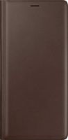 Samsung Galaxy Note9 Case, Genuine Leather Wallet Flip Cover, Brown