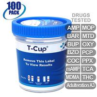 MiCare [100pk] - 14-Panel Multi Drug Test Cup (AMP/BAR/BUP/BZO/COC/mAMP/MDMA/MOP/MTD/OXY/PCP/PPX/TCA/THC with A3) #MI-TDOA-1145A3