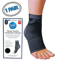 IOMI - 20-30 mmHg Plantar Fasciitis Compression Sleeve Socks with Arch Support (S/M, Black)