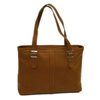 Piel Leather Ladies Laptop Tote, Saddle, One Size
