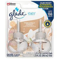 Glade PlugIns Refills Air Freshener, Scented and Essential Oils for Home and Bathroom, Sheer Vanilla Embrace, 1.34 Oz, 12 Count