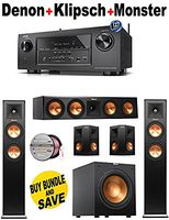 Denon-AVRS910W + 2 Klipsch-RP250FBK + Klipsch-RP440CBK + 2 Klipsch-RP240SBK + Klipsch-R10SW + Monster Cable-PLATXPMS50 Bundle