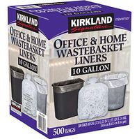 Kirkland Signature 10 Gallon Clear Wastebasket Liners Bags 500 Count- 2 Pack