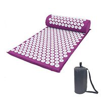 YUFANXIN Acupressure Mat and Pillow Set,Back/Neck Pain Relief,Relieves Stress,Muscle Relaxation,Promote Sleep,Acupoint Physical Massage,with A Bag, Purple