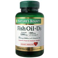 Nature's Bounty Fish Oil + D3 1200 mg Softgels 90 ea (Pack of 2)