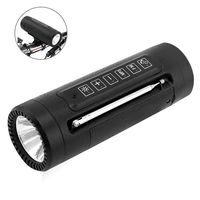 Portable Bike Speaker, 3C Light Outdoor Speaker with Flashlight Emergency Torchlight, Shockproof Bicycle Speakers with 4000mAh Power Bank for Outdoor Riding Camping (Black)