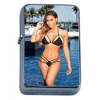 Australian Pin Up Girl Flip Top Oil Lighter S8 Smoking Cigarette Smoker Includes Silver Case