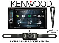 Kenwood DDX375BT 6.2" in Dash Double Din DVD Receiver with Built in Bluetooth w/SV-5130IR License Plate Style Backup Camera and a SOTS Lanyard