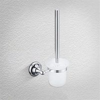 AiRobin-Continental Zinc Alloy Chrome Plated Wall Mounted Toilet Brush Holder Bathroom Accessory