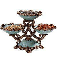 Bowl Fruit Plate, European Fruit Plate Multi-Layer Creative Dried Fruit Plate Living Room Modern Home Multi-Function Double-Layer American Snack Candy Dish Hotel tableware home noodles boiled fish sou