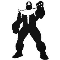 Thanos the Villain - 6" tall (Color BLACK) decal laptop tablet skateboard car windows stickers