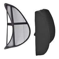 BackSaver Comfort Lumbar Support Combo Pack - Back Cushion Pillow w/Mesh Back Support - Stress Pain & Ache Relief