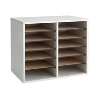 Wood Adjustable Literature Organizer - 12 Compartment - Gray electronic consumers