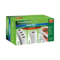 FoodSaver B005SIQKR6 Special Value Vacuum Seal Combo Pack 1-8" 4-11" Rolls 36 Pre-Cut Bags, 1Pack, Clear