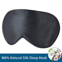 100% Murberry Silk Sleep Mask for Women, Black Eye Mask for Sleeping,Super Soft Night Blindfold Sleep Mask for Men with 2 Elastic Strap