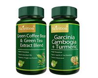 Natrition Green Coffee Bean Plus Green Tea Extract Blend and Garcinia Cambogia Plus Turmeric Powder Capsules - Weight Loss Combo - Total 120 Capsules