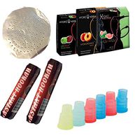 50 Shisha -Hookah Mouth Tips &50 foil Paper, 20 Charcoal Rolls - Choose Your Flavor- Brand are Vary (Melon and Peach)