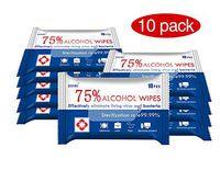 75% Alcohol Wet Cleaning Wipes (10 Packs,100Wipes), Multi-Purpose Wet Wipes for All Daily Protection