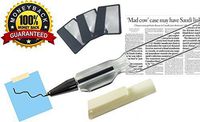 2X Magnifier Ballpoint Pen(Black Ink) with Comfort Grip & 3 Bonus Wallet Lenses- Ideal for Reading and Low Vision Aids