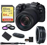 Canon EOS RP Mirrorless Digital Camera with RF 24-240mm f/4-6.3 is USM Lens (USA Warranty) Bundle, Includes: Canon Mount Adapter EF-EOS R + Spare Canon LP-E17 Battery + Accessories (7 Items)
