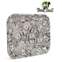 RAW - Skunk Brand Metal Rolling Tray - Cash/Money / Dollar / $ Design - Dimensions:- Large Size