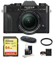 FUJIFILM X-T30 Mirrorless Digital Camera (with XF 18-55mm 64GB Lens Bundle, Black)