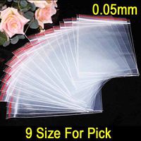100pcs/pack Jewelry Ziplock Zip Zipped Lock Reclosable Plastic Poly Clear Bags 0.05mm (External Size 9cm x 13cm)
