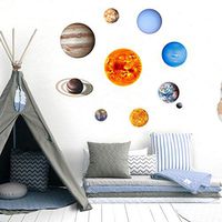 Libobo 10pc Luminous Planets PVC Wall Stickers Glow in Dark Ten Planets Bedroom Wall Decal