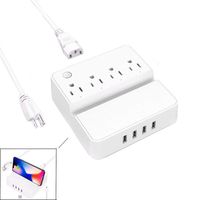 Smart WiFi Power Strip Remote Voice Control with Amazon Alexa Google Home Assistant IFTTT,Surge Protector with Multi Plug 4 AC Outlets 4 USB Ports Extension Cord Timer via Android iOS (White)