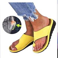 SCYTSD Artificial PU Orthopedic Shoes Bunion Concealer Comfortable Wedge Platform Casual Ladies Finger Fat Correction Sandals,42
