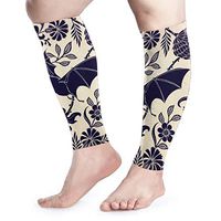 Calf Compression Sleeve - Flower Bat Non Slip Knee Long Sleeve Leggings for Shin Splints,Running,Medical Care,Travel,Pain Relief for Men and Women