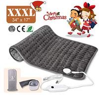 Heating Pad, Large Heating Pad for Back Pain Auto Shut Off, Fast Heating Technology, Six Heat Settings, Machine-Washable, Micro Plush/Soft Touch, Elastic Band and Storage Bag Included
