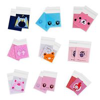 Gosear Cookie Bag, Cookie Packaging 200pcs Self Adhesive Cookie Candy Snack Handmade Soap Package Gift Bags Pouch 2.8 x 2.8inch Random Pattern