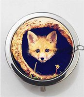 BlackKey Animal Fox 3-Compartment Decorative Pocket Gift Box Case Organizer for Pill, Color 1 -415