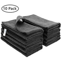 Microfibre Cleaning Cloths Lint Free Microfibre Towels Dish Cloths Car Cleaning Cloth for Polishing Washing and Dusting (10 Pack Black,30cm 40cm)