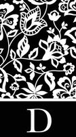 Set of 2,Guest Towel Size Napkin, 4.5"x8", Pack of 15, Monogram Floral Black D