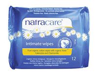 Natracare Organic Cotton Intimate  Wipes, 12 Count (Pack of 24)