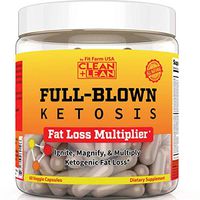 Clean+Lean Full-Blown KETOSIS: First Ever Ketogenic Fat Loss Multiplier | BHB Ketones + MCT Oil +CLA | Apple Cider Vinegar + DMAE + Thyroid Boosters, Vitamins & Minerals | All-in-on Diet Accelerator