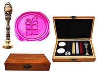 MNYR Christmas Gift Box Shape Luxury Wood Box Gold Metal Peacock Wedding Invitations Gift Cards Paper Stationary Envelope Seals Custom Logo Wax Seal Sealing Stamp Sticks Melting Spoon Wood Gift Kit