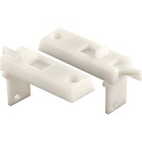 Prime-Line F 2642 Tilt Latch Pair - Spring-Loaded Vinyl Tilt Latch Replacement Part, 1-11/16" Hole Center, White Plastic Construction