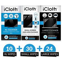 iCloth Lens and Screen Cleaner Pro-Grade Individually Wrapped Wet Wipes, Wipes Will Clean Smartphones, Tablets, Laptops, and HDTVs -Combo Pack of 64
